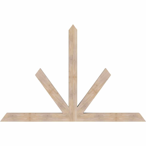 Ekena Millwork Saratoga Smooth Timber Gable Bracket, Douglas Fir, 96"W x 64"H x 5 1/2"D x 5 1/2"F, 16/12 Pitch GBW096X64X0606SAR00SDF - main
